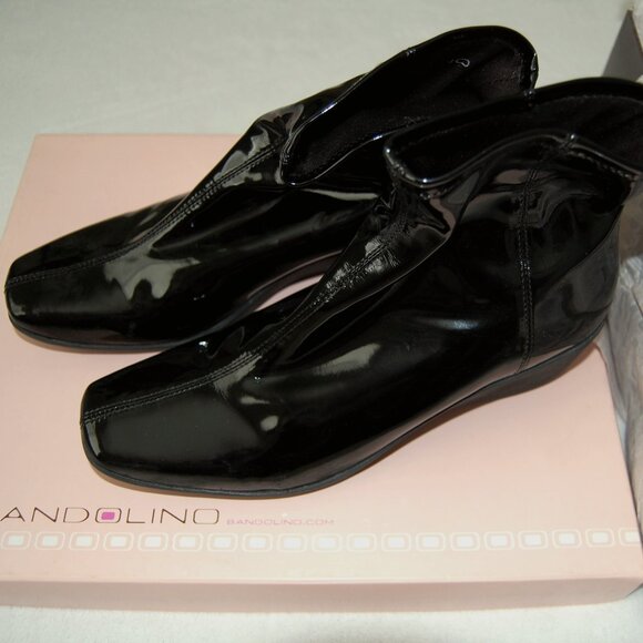 NIB Bandolino Black Patent Leather Boots, Women Size US 7.5 - Picture 7 of 11